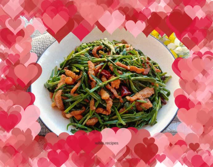 Stir-fried shredded pork with leeks