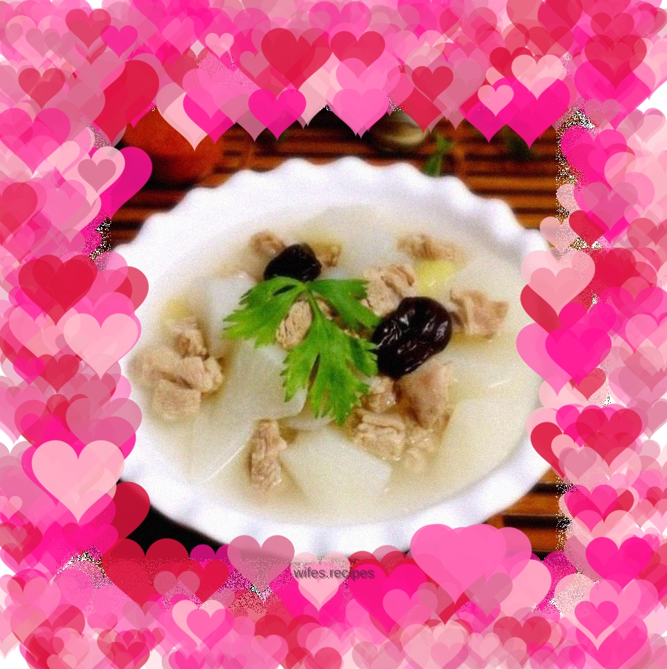 Radish and mutton soup