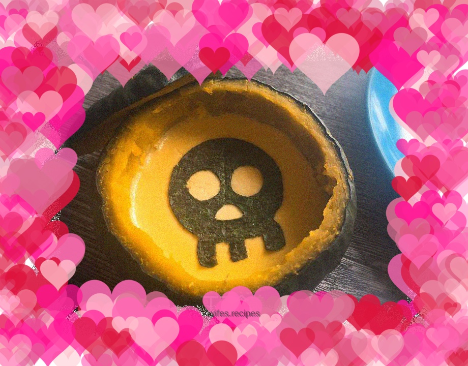 Halloween pumpkin egg pudding