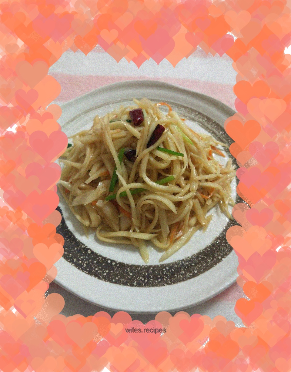 Spicy fried shredded wild rice