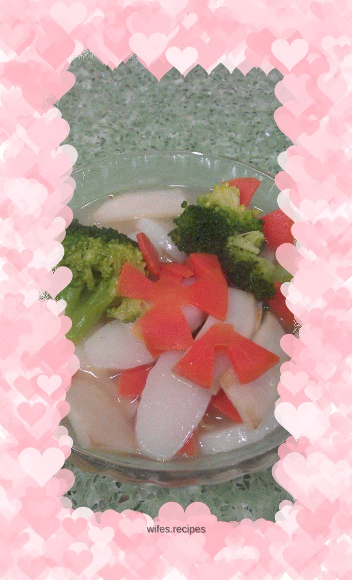 Stewed rice cake with colorful vegetables