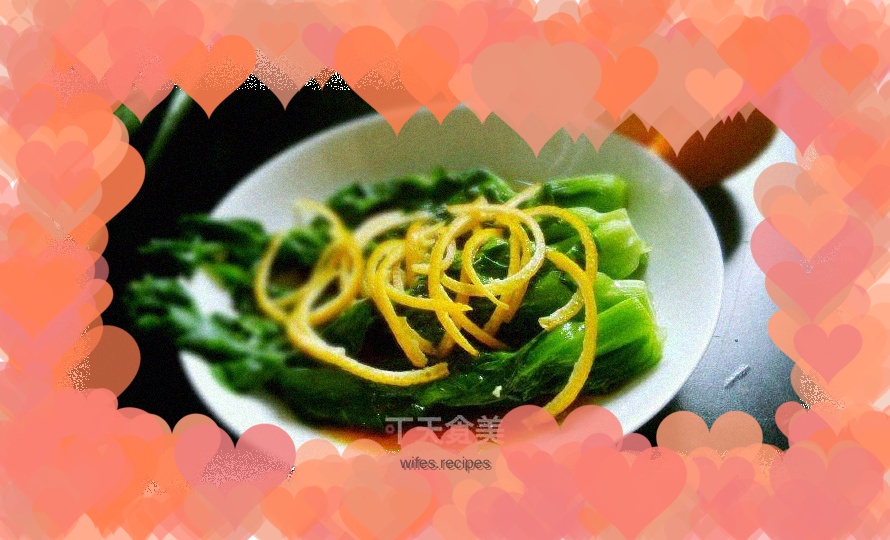 Green and yellow can be connected-boiled cabbage heart with pomelo shreds