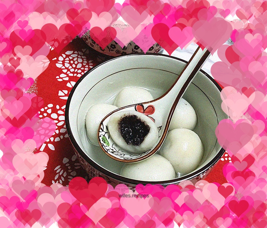 Black sesame, walnut and mulberry dumplings