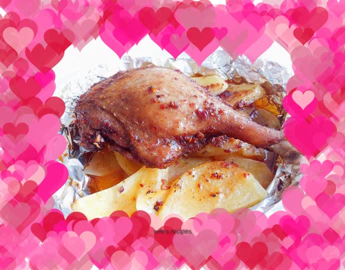 Roast duck with black pepper sauce