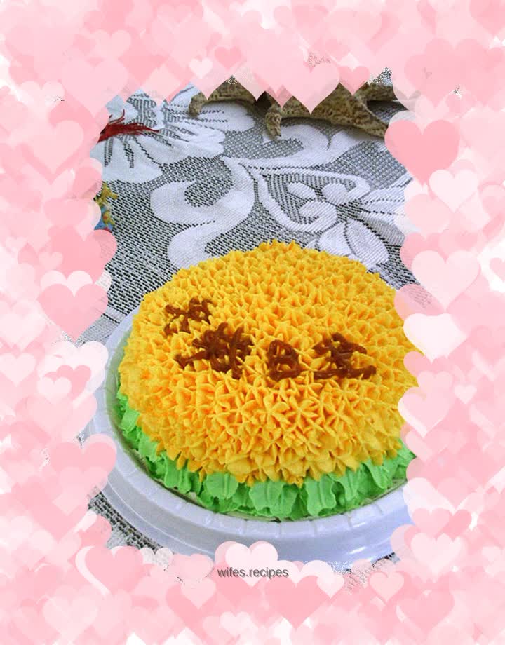 Decorated cake: sunflower