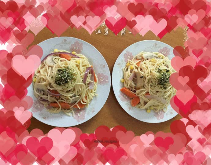 Pasta with salad dressing