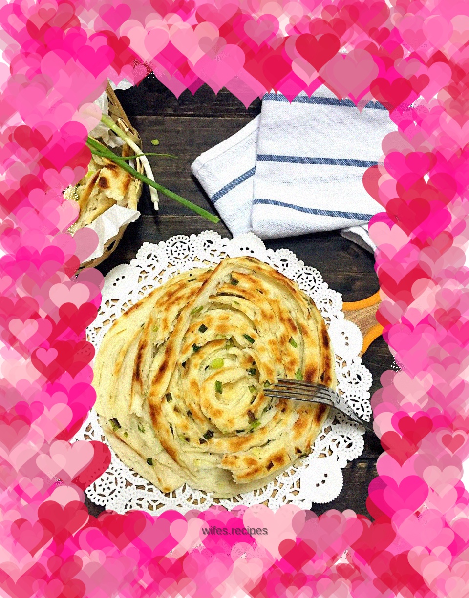 Baked dough hand-shred scallion pancake