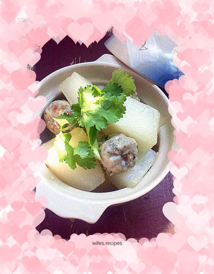 Homemade radish braised fish balls