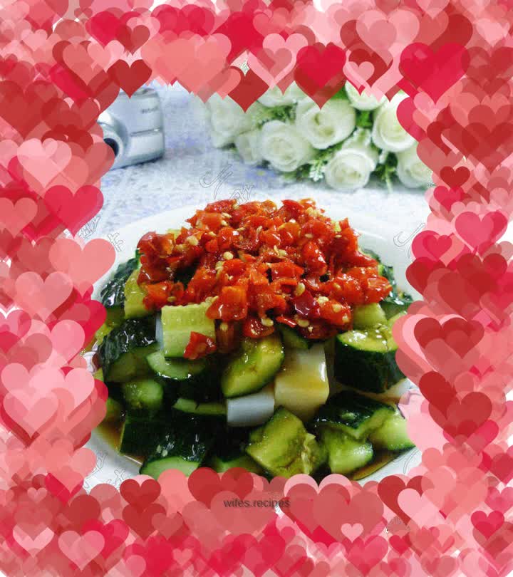 Chopped pepper and cucumber jelly