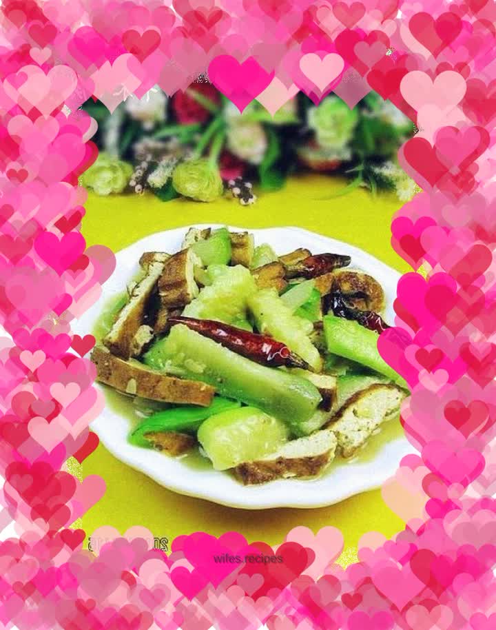 Stir-fried Dried Tofu with Luffa