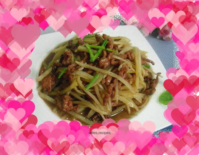 Beef and Potato Shreds with Shacha Sauce