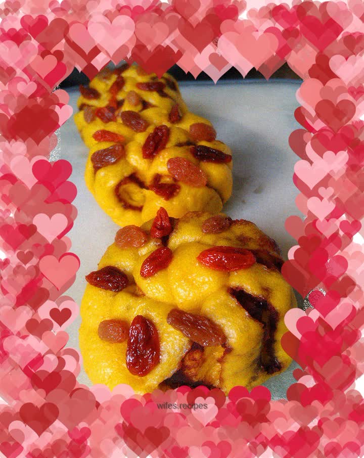 Pumpkin flower basket bean paste roll