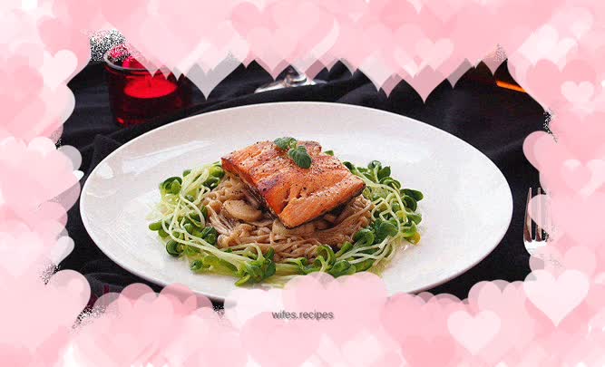 Salmon with double mushrooms