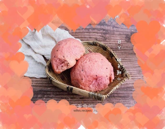 Dragon fruit steamed buns