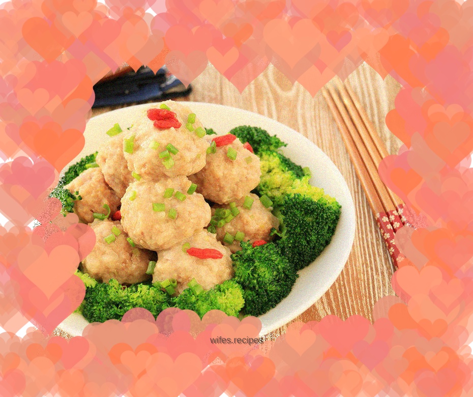 Steamed water chestnut meatballs