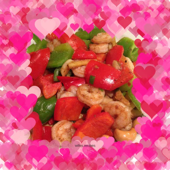 Fried shrimps with green pepper