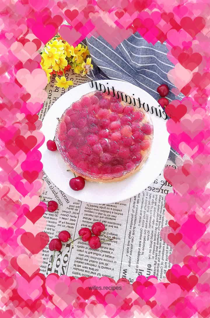 Cherry jelly mousse cake