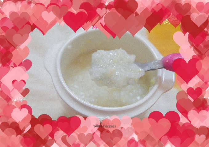 Germ rice porridge for those over 8 months old with water to rice ratio for each month of age