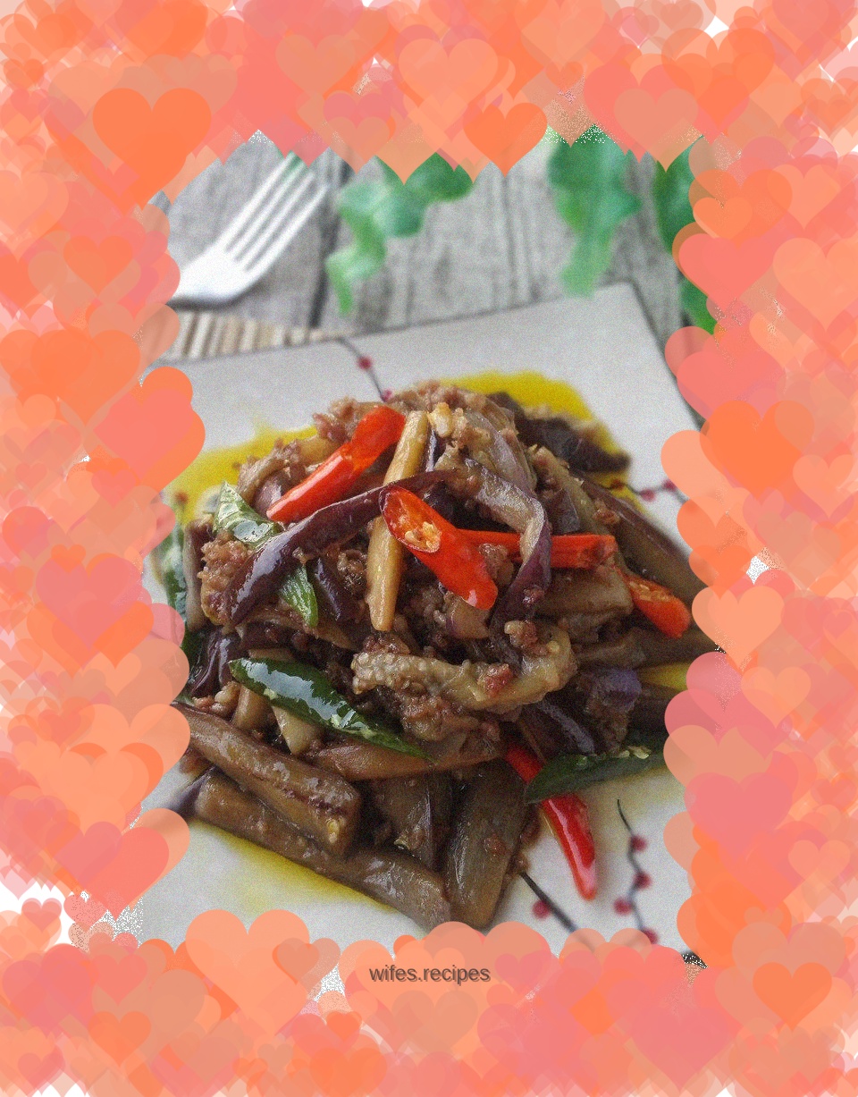 Spicy minced pork and eggplant strips
