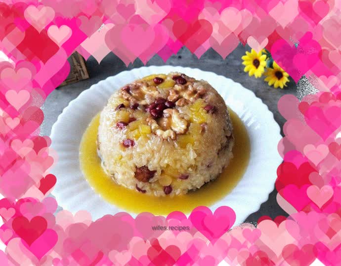 Pineapple flavored rice pudding