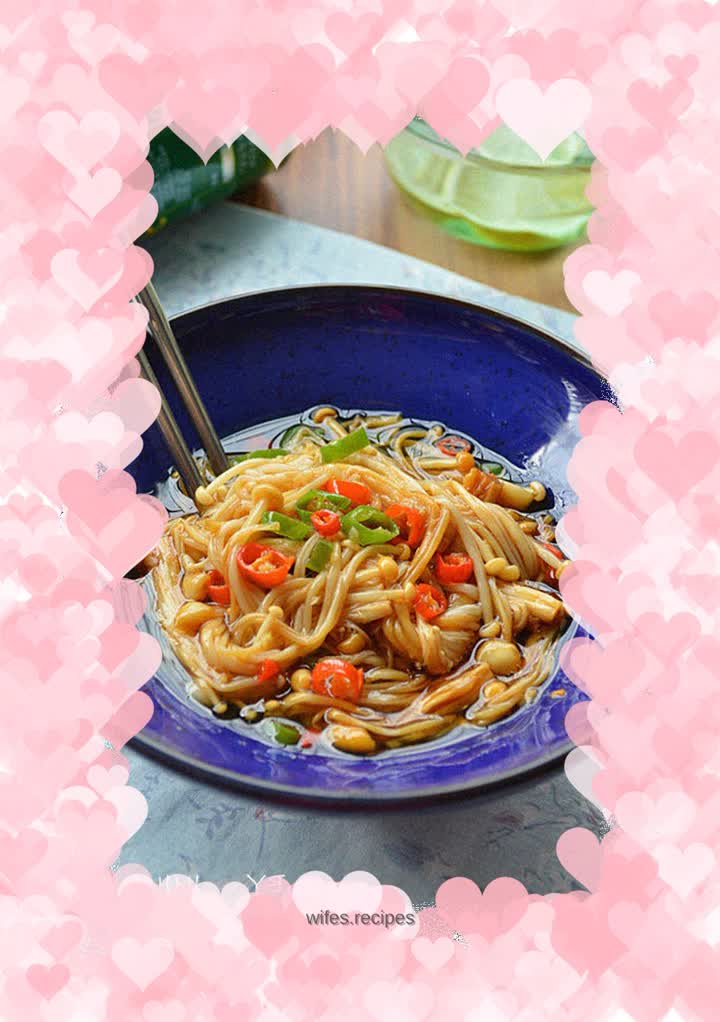 Stir-fried Enoki Mushrooms