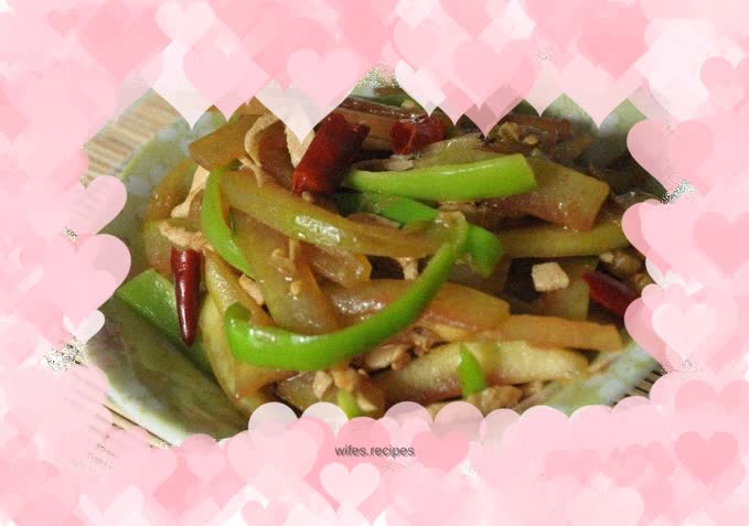 Fried watermelon rind with chicken