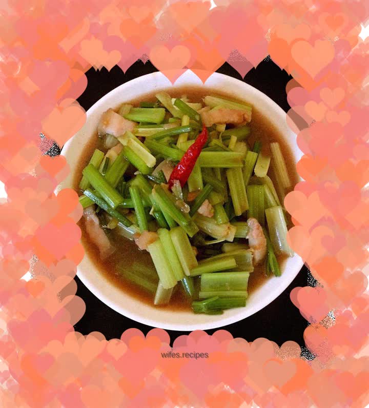 Stir-fried pork with celery