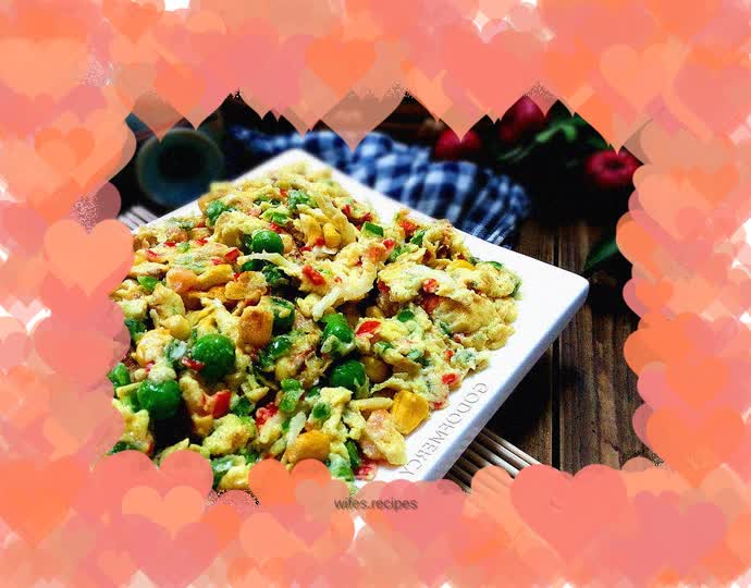 Jianghu Secrets - Quick Dishes - Skin-beautiful and slimming egg stew with shrimps, whitebait, peas and corn kernels