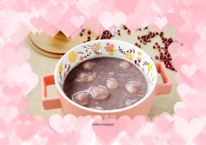 Red bean paste glutinous rice balls
