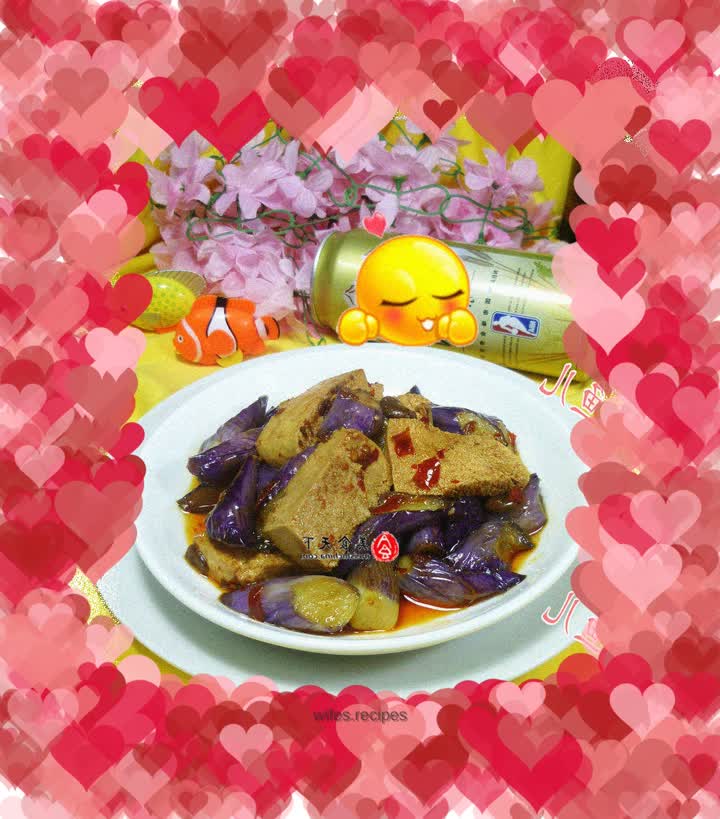 Stir-fried frozen tofu with eggplant