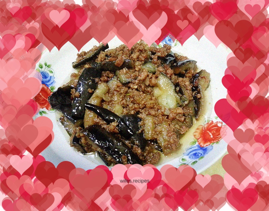 No need to fry minced pork and eggplant