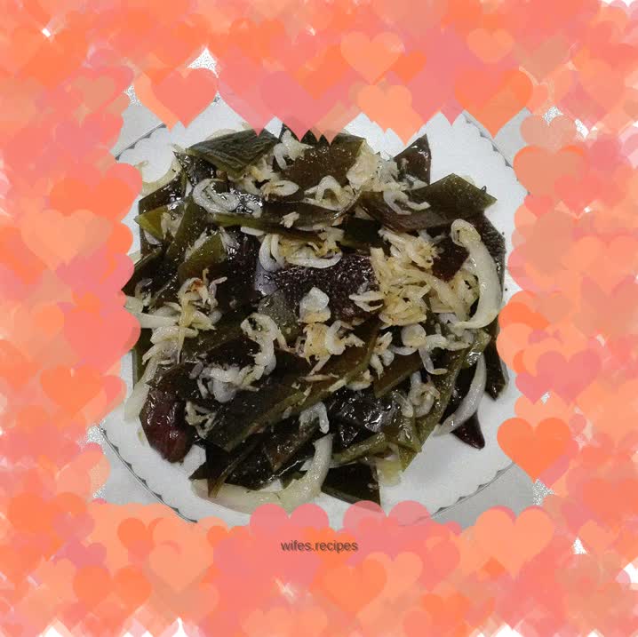 Fried seaweed with dried shrimps