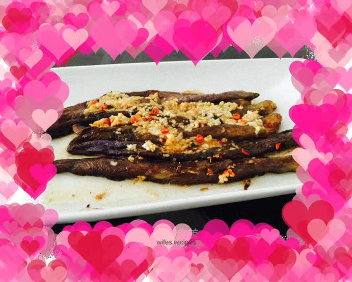 Fried and steamed eggplant