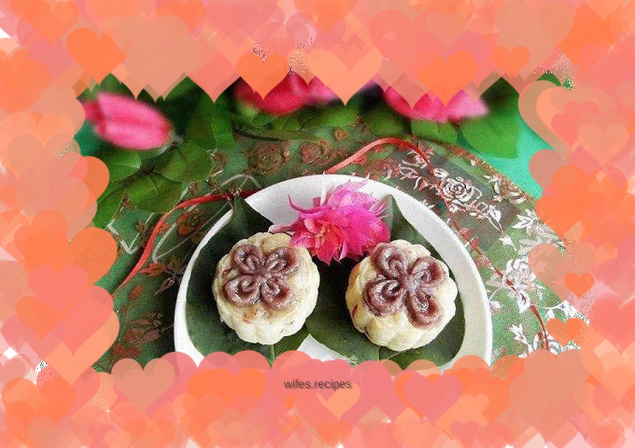 Flower color rose mooncake