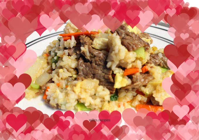 Simple and delicious beef and egg fried rice