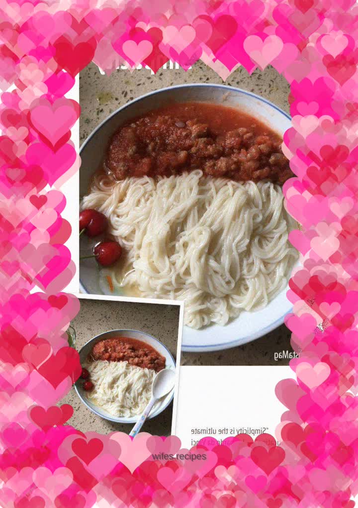 The most beautiful combination in summer – fruit and vegetable minced meat noodles + juice
