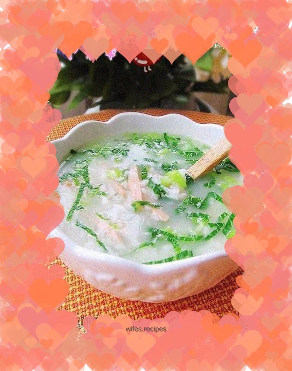 Vegetable and ham porridge