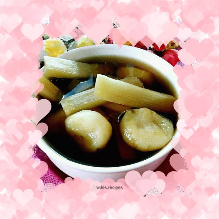 Sugar cane, water chestnut, sucrose water