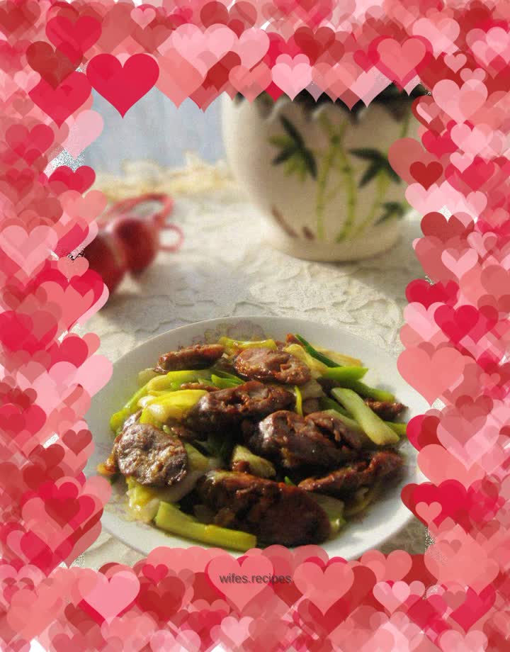 Fried Chinese Sausage with Green Onions