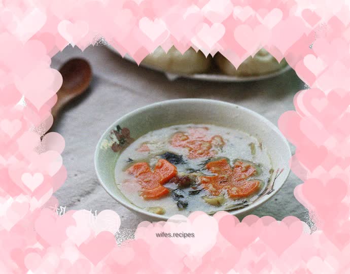 Dried vegetable and salted pork bone porridge