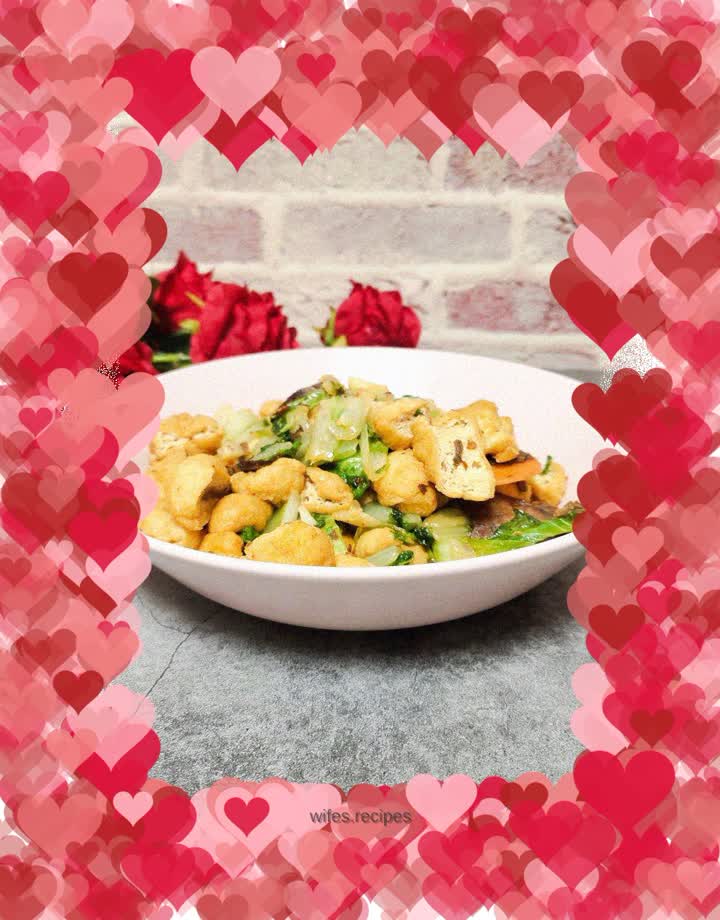 Stir-fried tofu with cabbage root