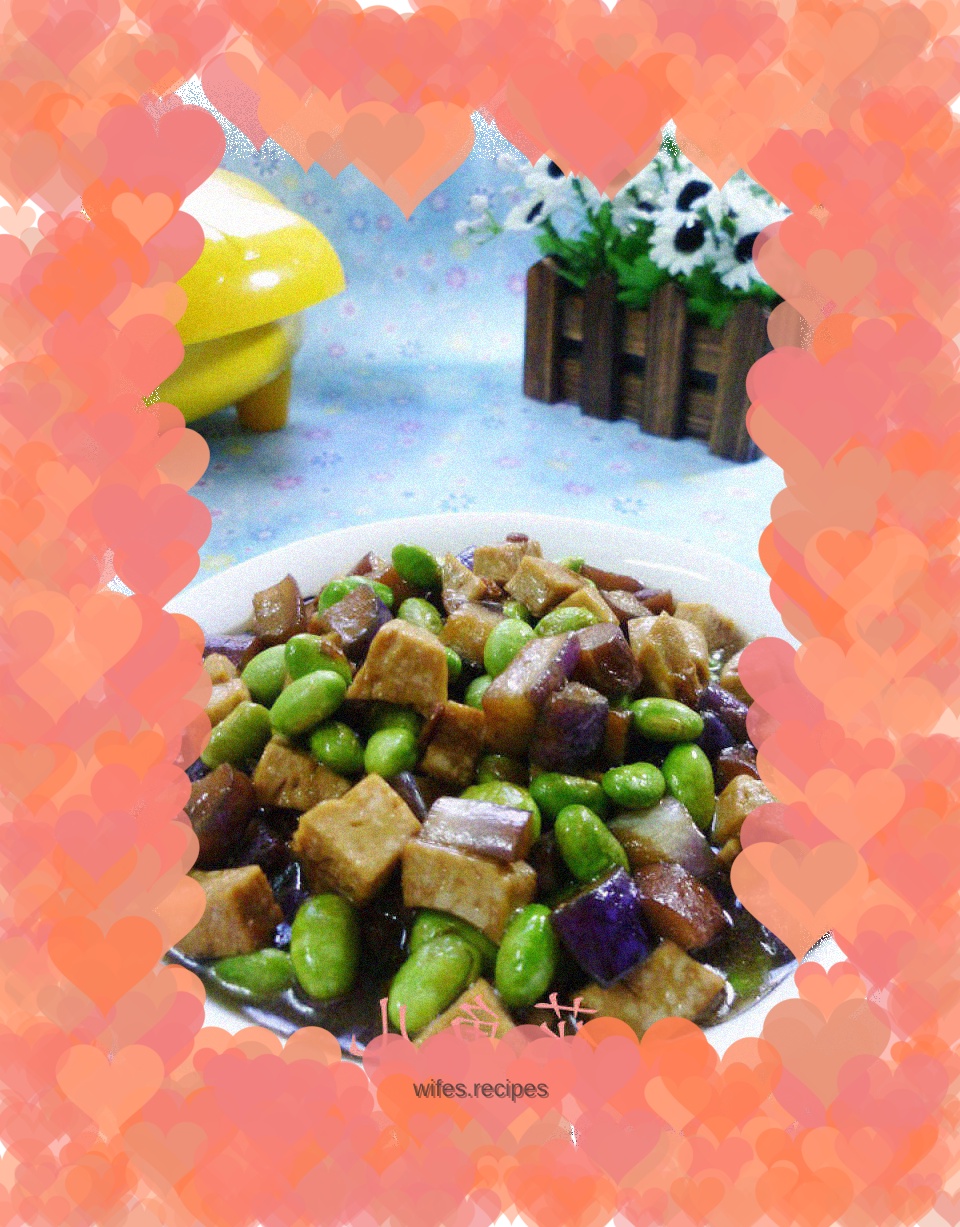 Sautéed edamame with double diced sauce