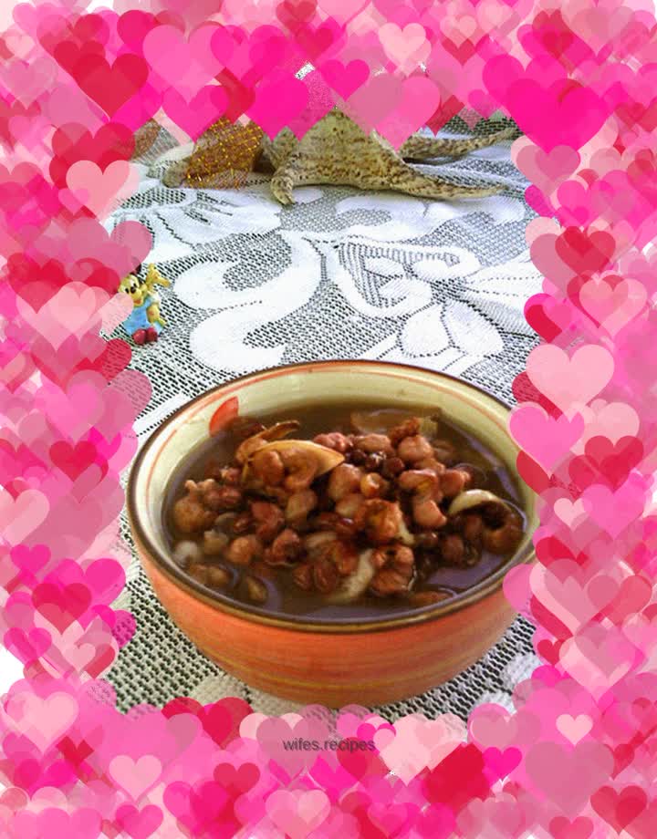 Lily barley and red bean porridge