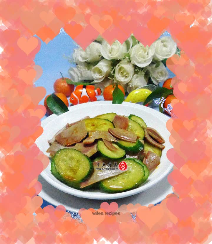 Cucumber mixed with pig tongue