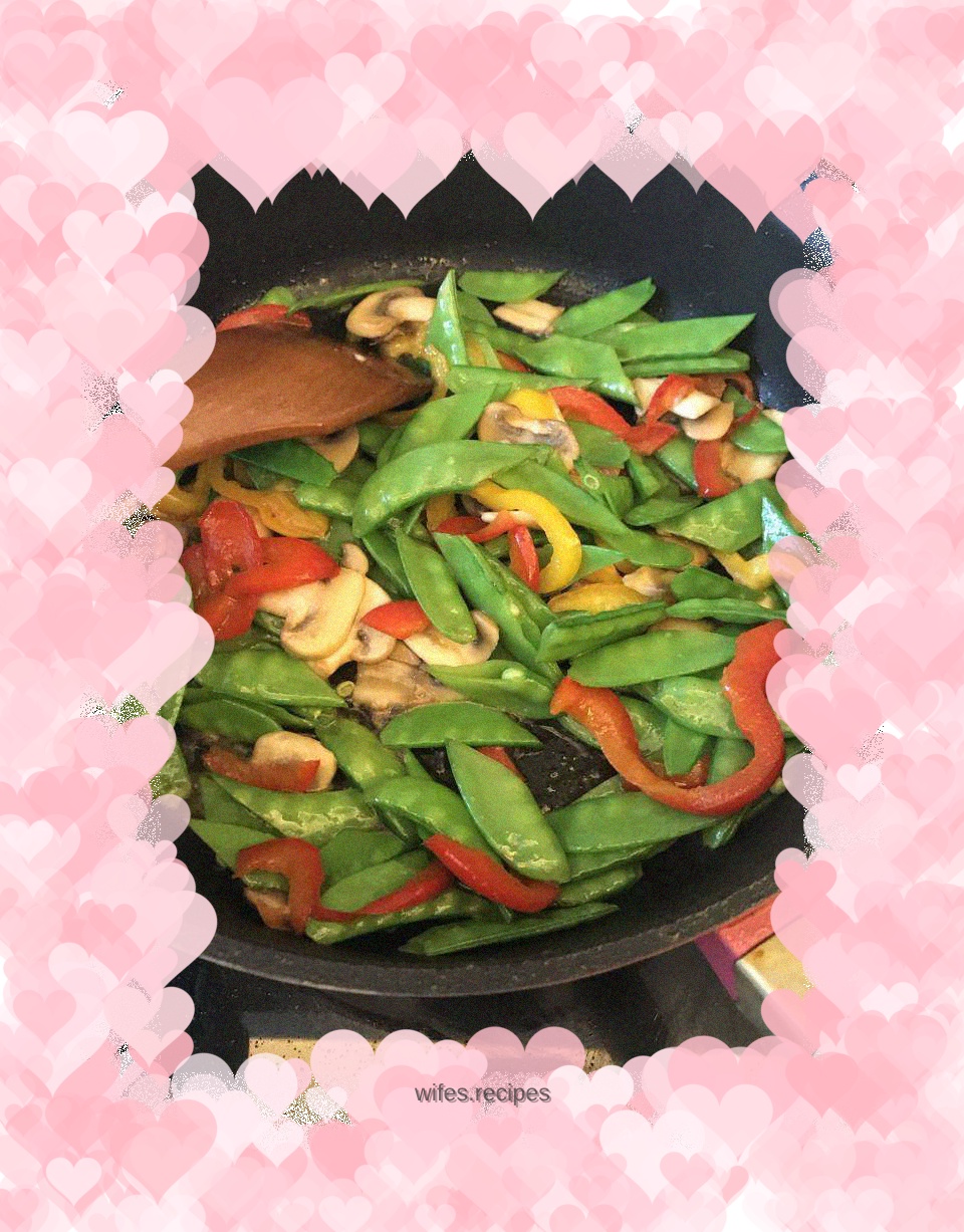 Snow peas and peppers