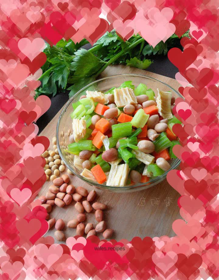 Cold Celery, Carrot and Peanut Rice