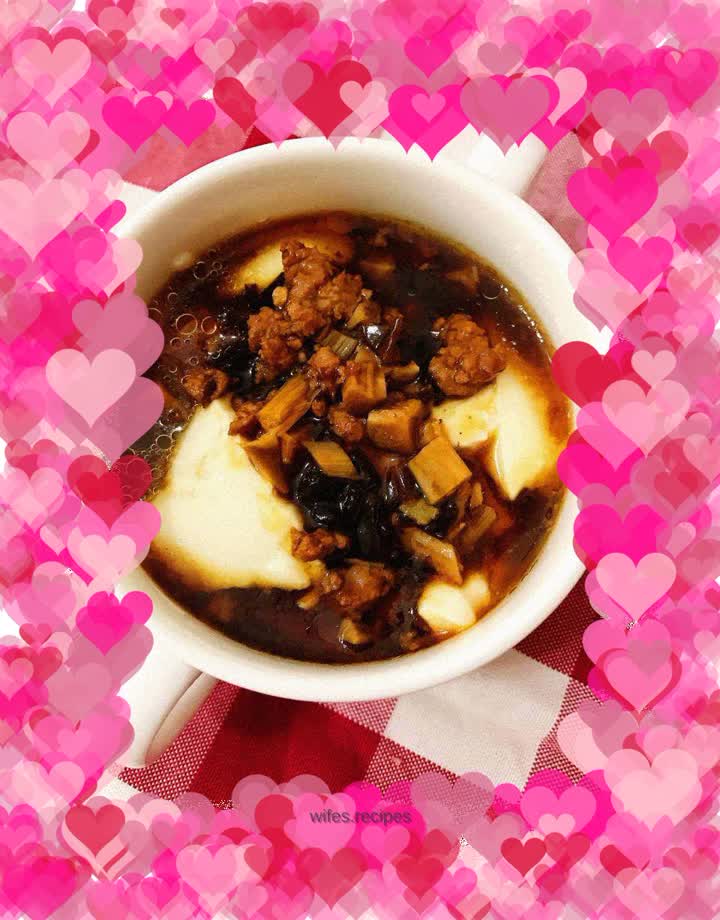 Mushrooms, Minced Pork and Tofu