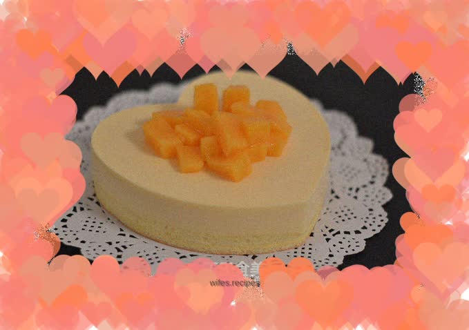 Love at first sight mango mousse - 6-inch heart-shaped