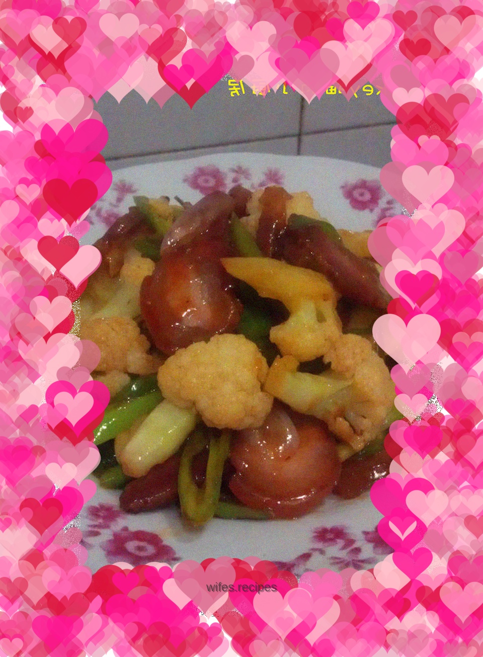 Stir-fried bacon with cauliflower