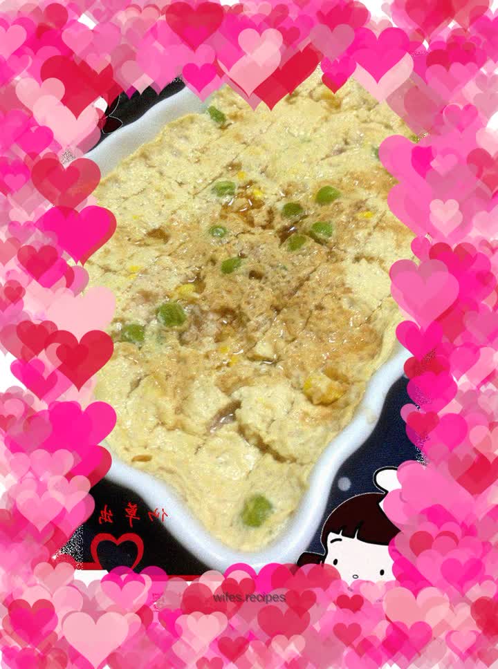 Steamed egg with fish roe and fresh milk